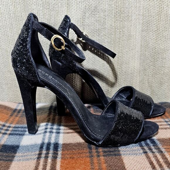 Bc generation Black Sequined Heels - Picture 1 of 8